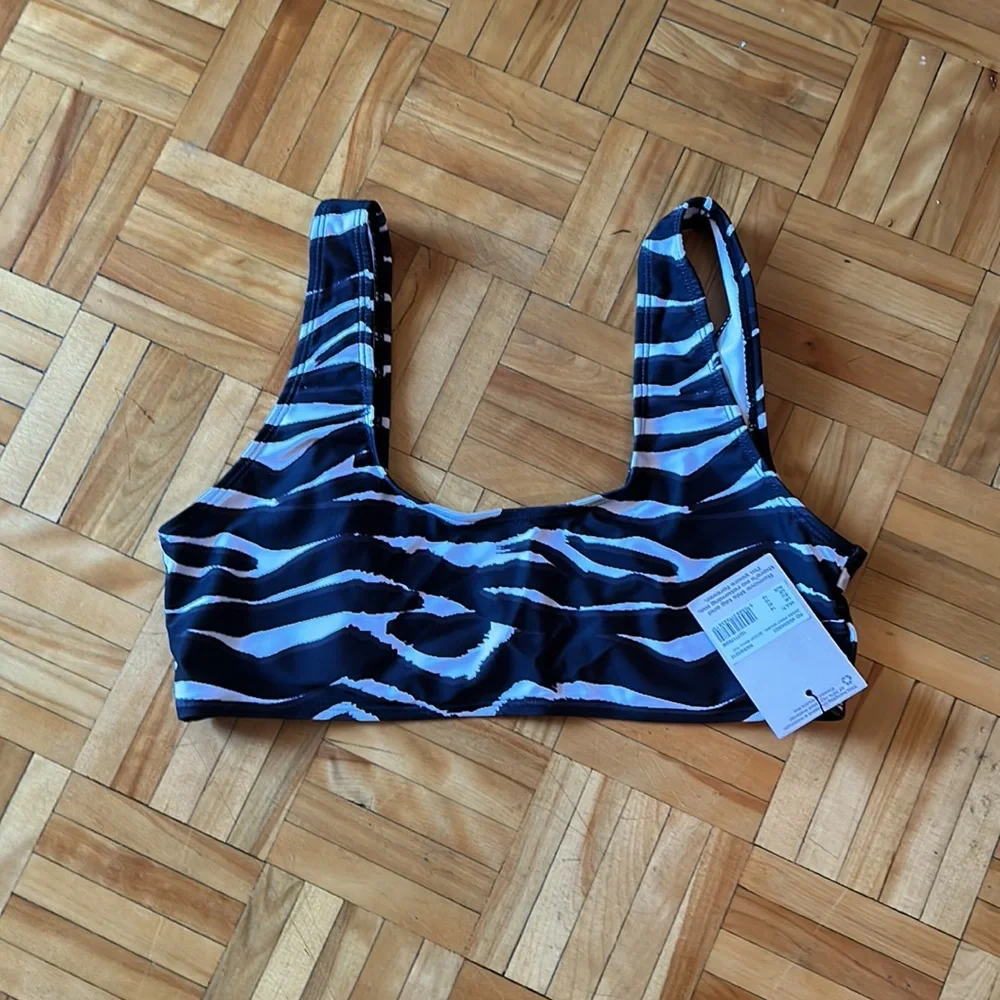MISSGUIDED scoop neck bikini top in zebra print size 10 - Picture 7 of 8